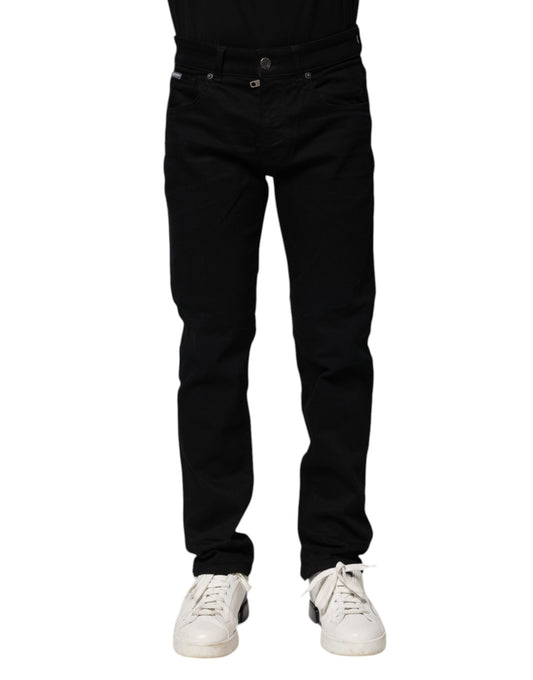 Black Cotton Skinny Denim Jeans
