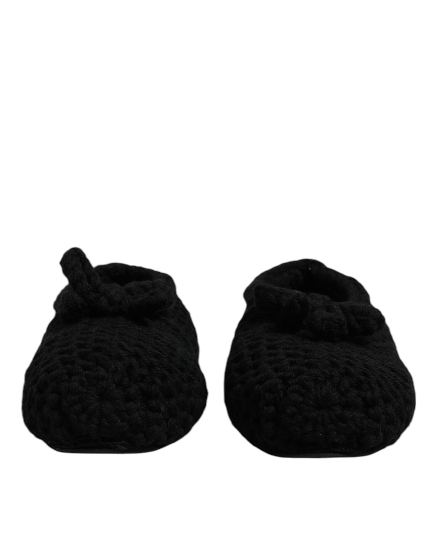 Black Wool Slip On Flats Ballerina Shoes