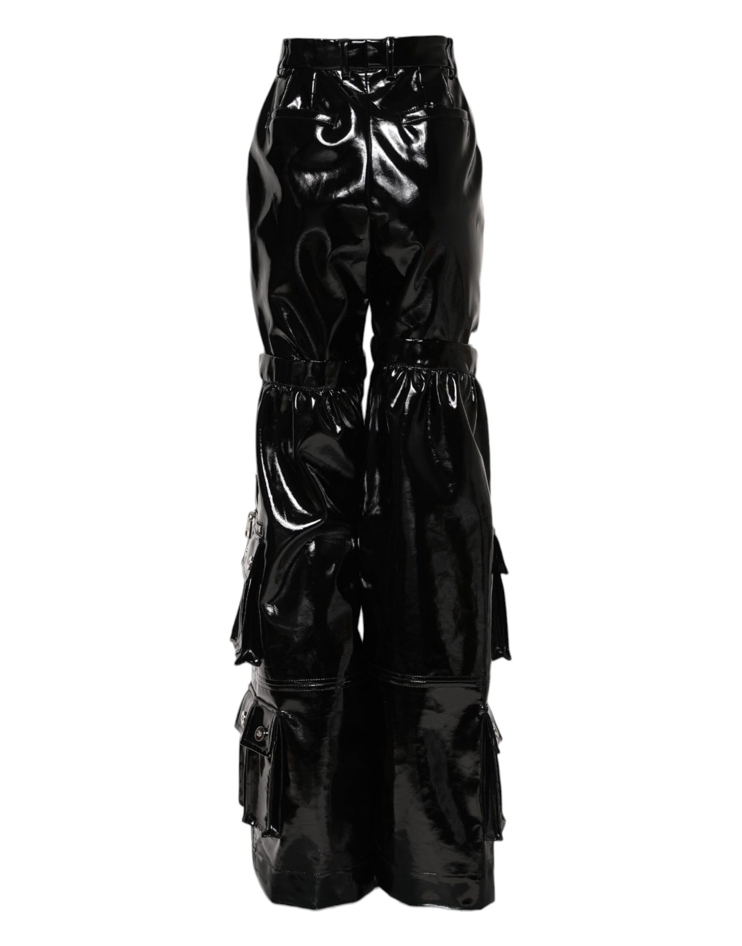 Black High Waist Cargo Bootcut Pants