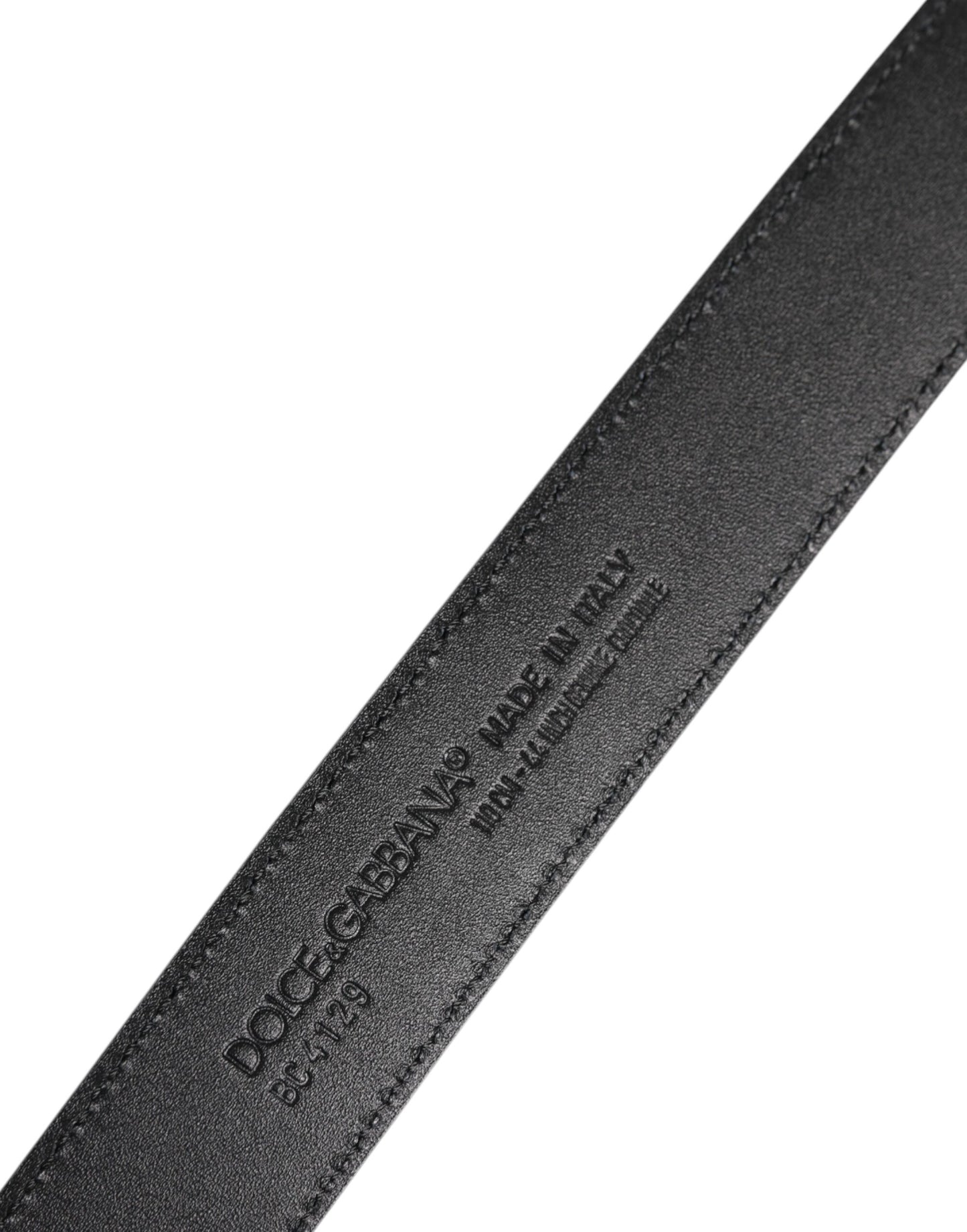 Black Leather Classic Metal DG Buckle Belt