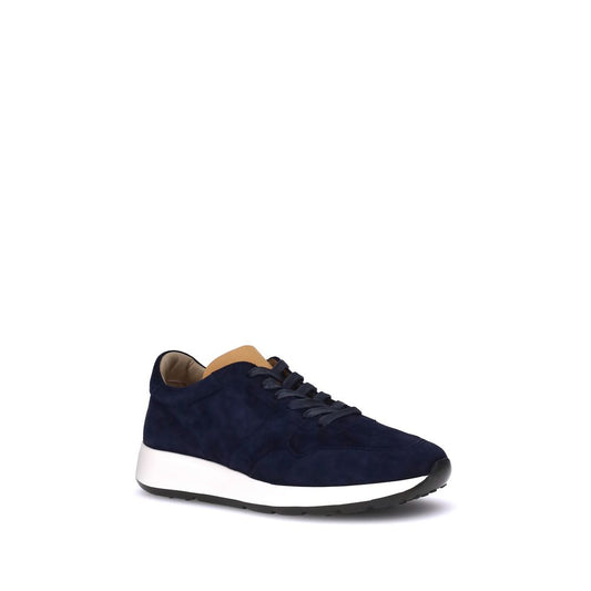Blue Calf Leather Bos Taurus Low Top Sneakers