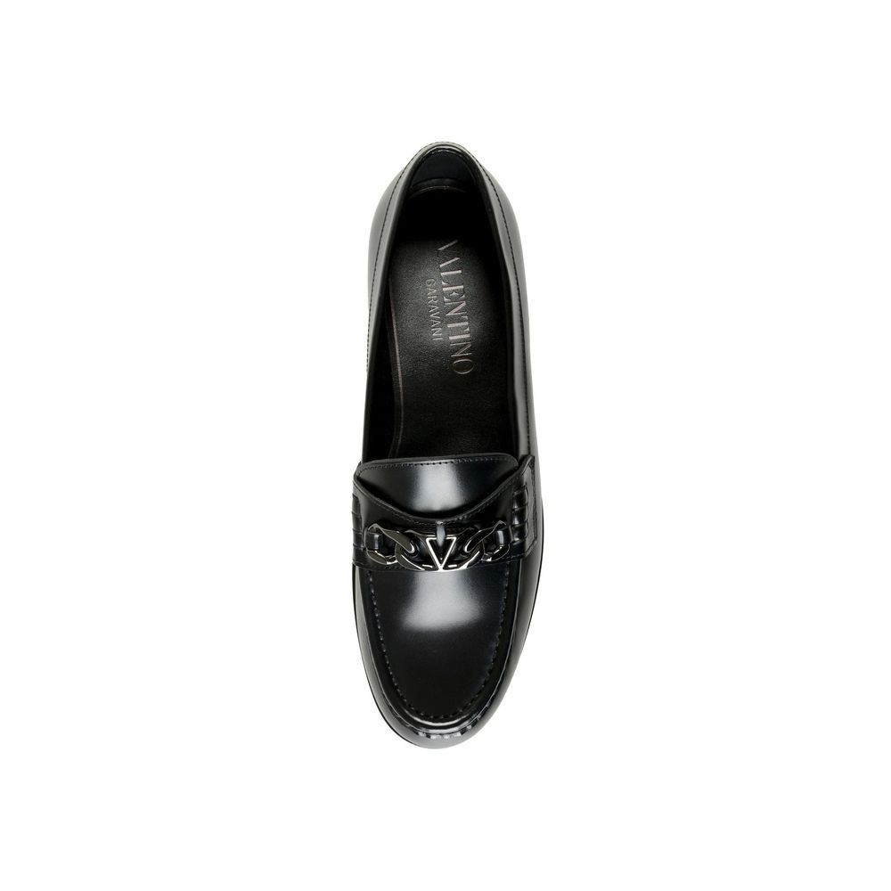 Black Leather Slip-On Loafers