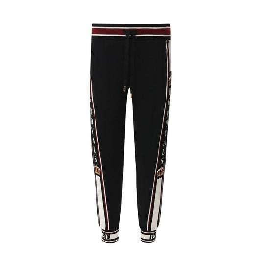Black Elastane Athletic Pants