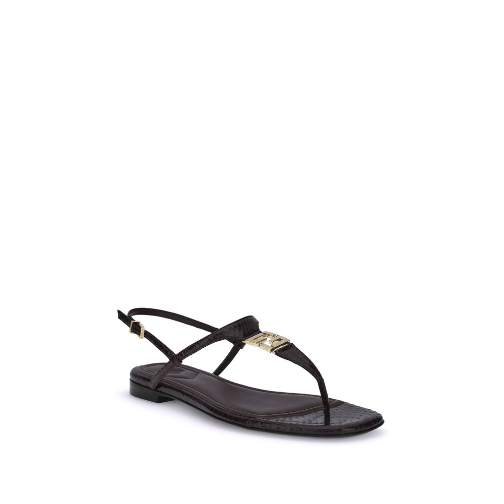 Purple Calf Leather Bos Taurus Flat Sandals