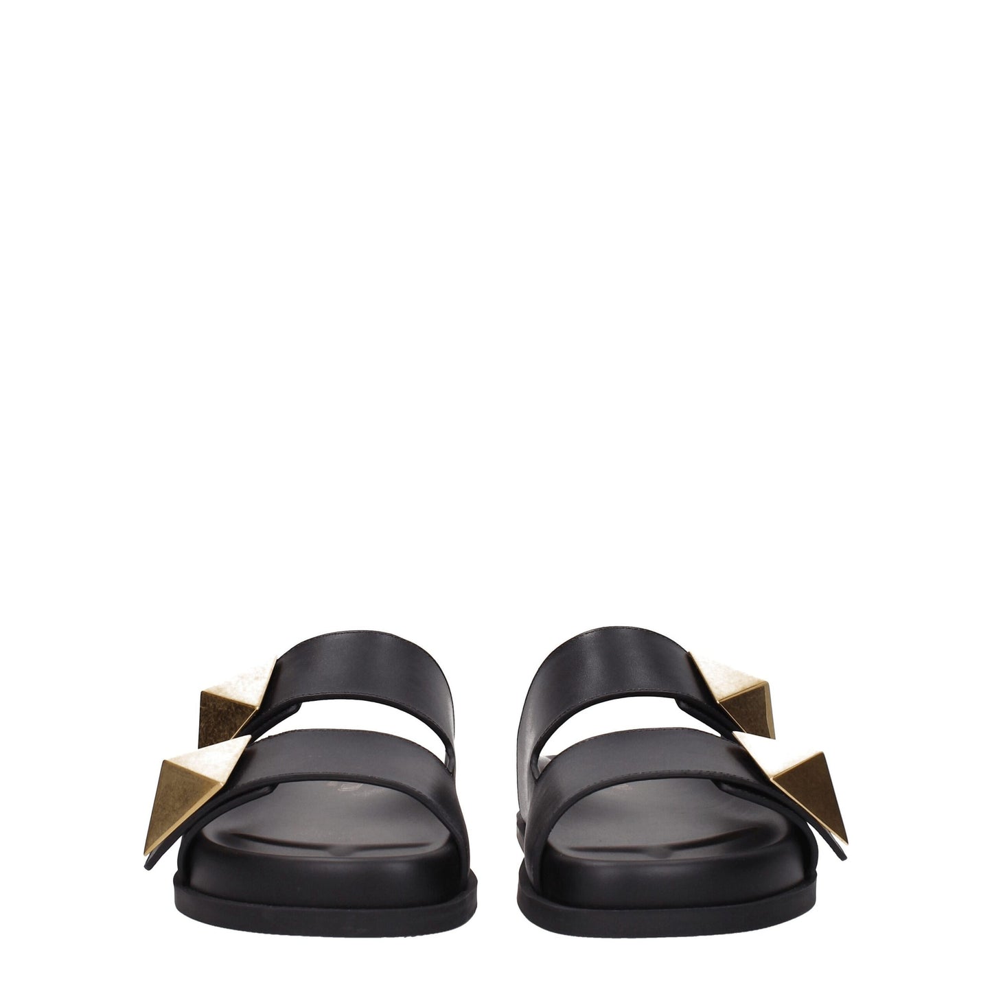 Black Leather Slippers