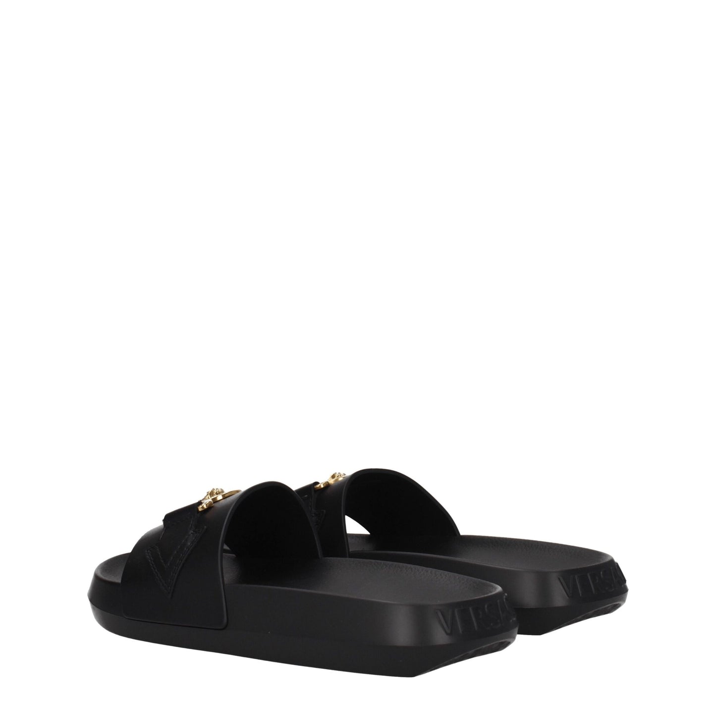 Black Leather Slippers