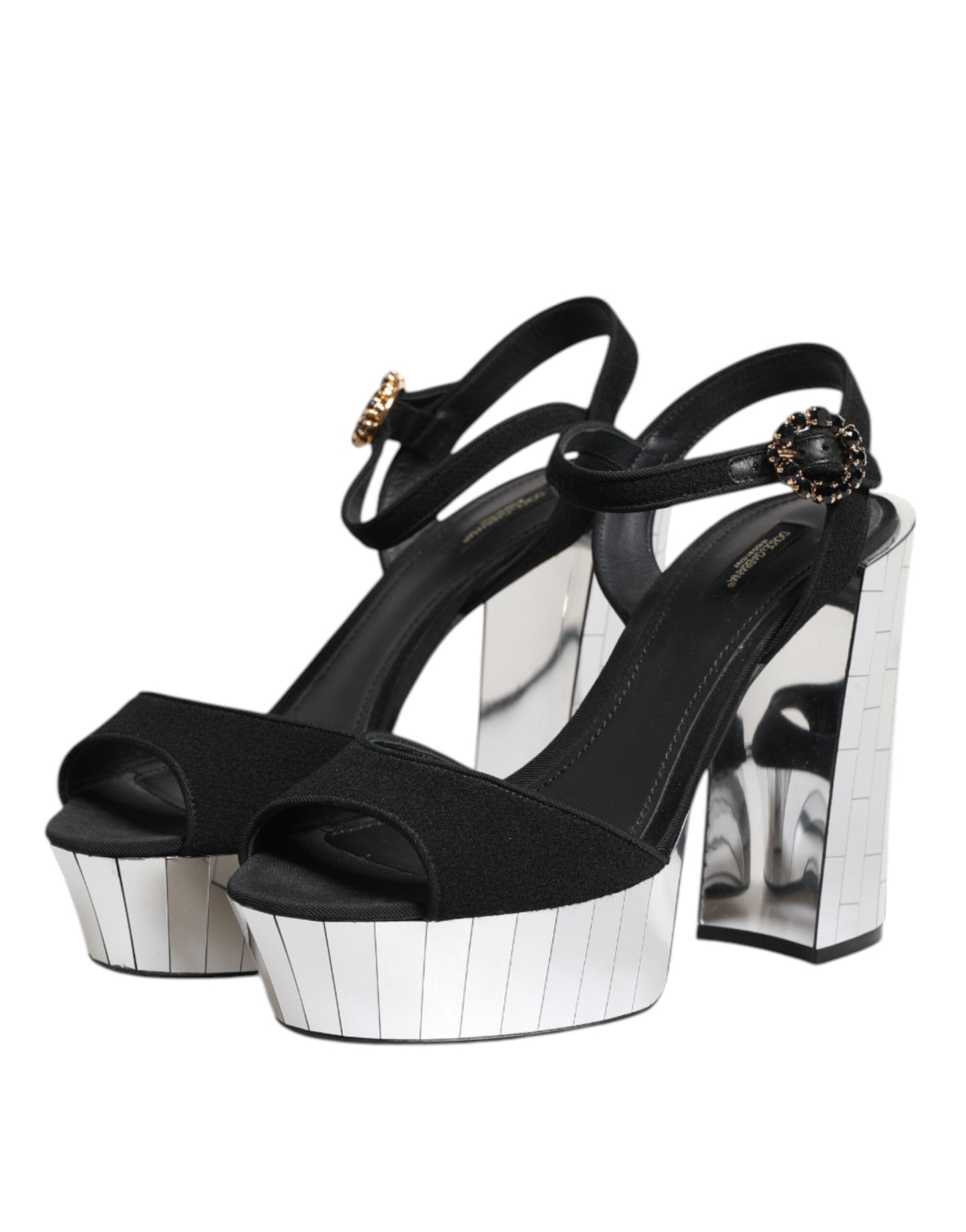 Black Crystal Ankle Strap Keira Sandal Shoes