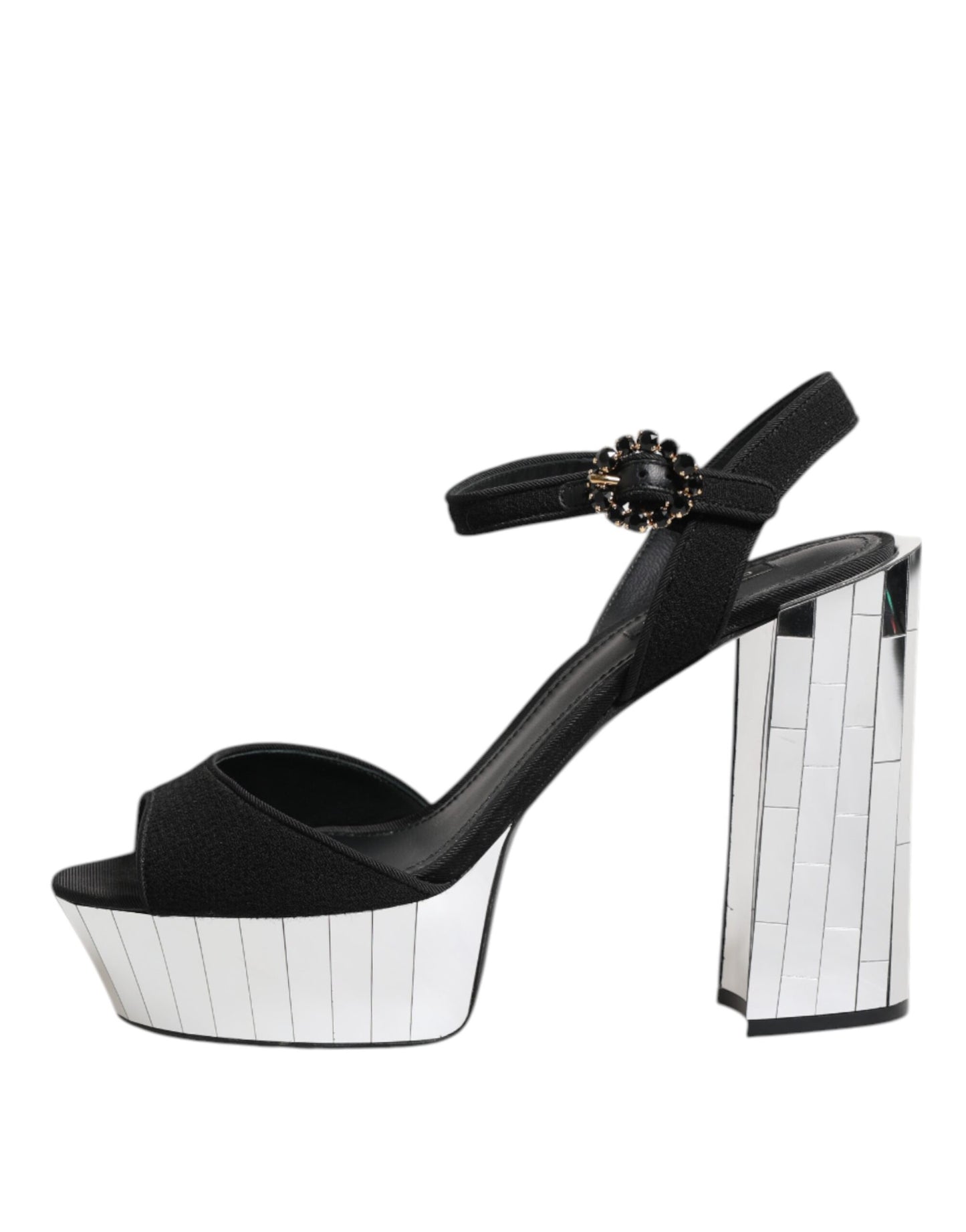 Black Crystal Ankle Strap Keira Sandal Shoes