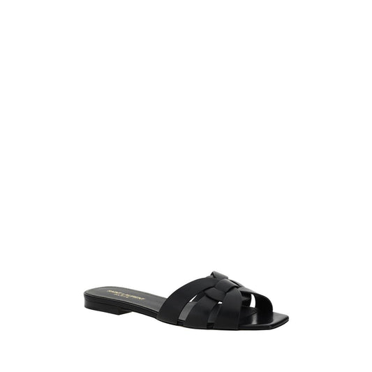 Black Calf Leather Bos Taurus Sandals