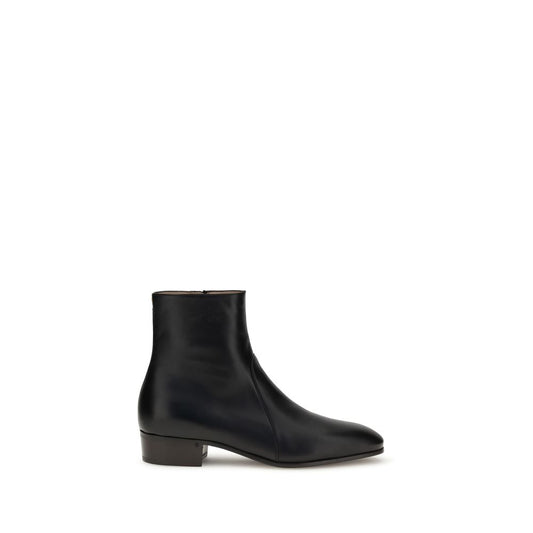 Black Goatskin Ankle Boots