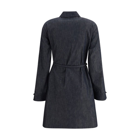 Blue Cotton Casual Dress