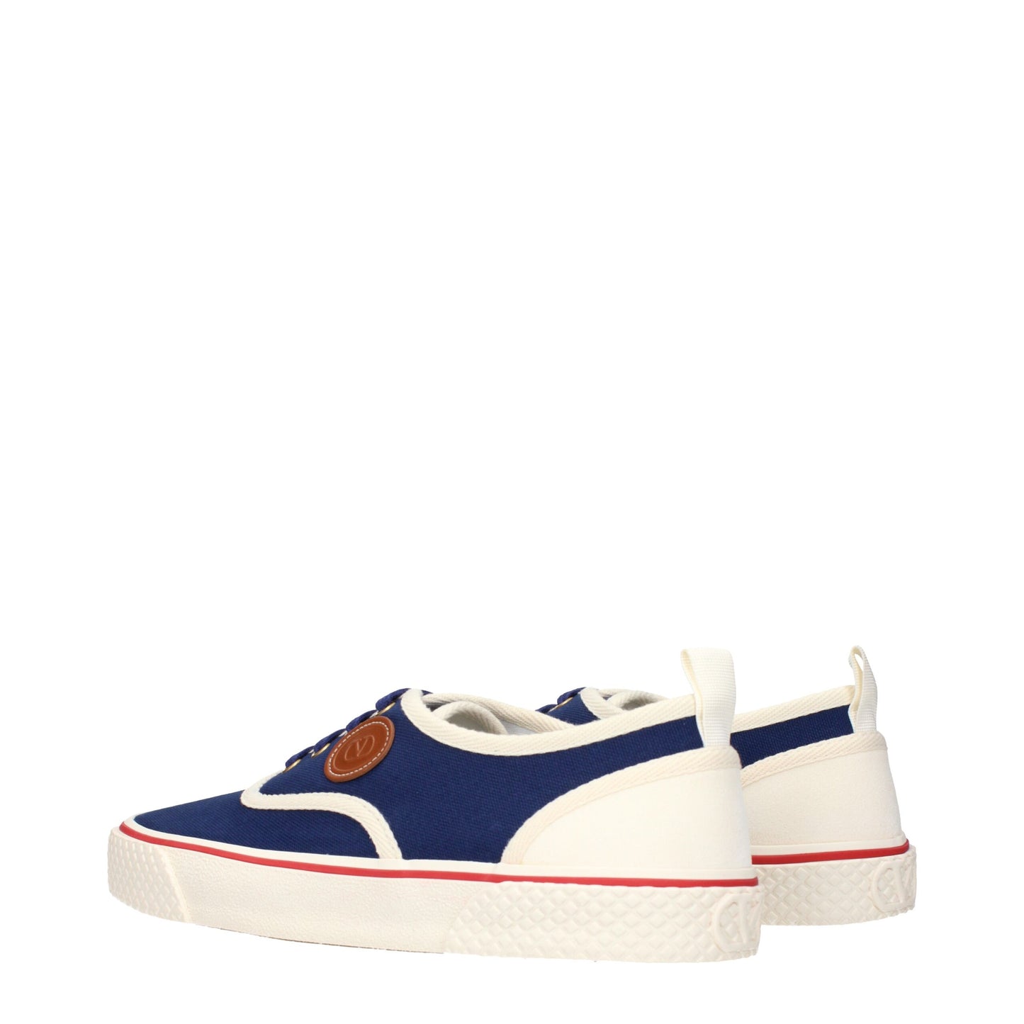 Blue Fabric Low Top Sneakers