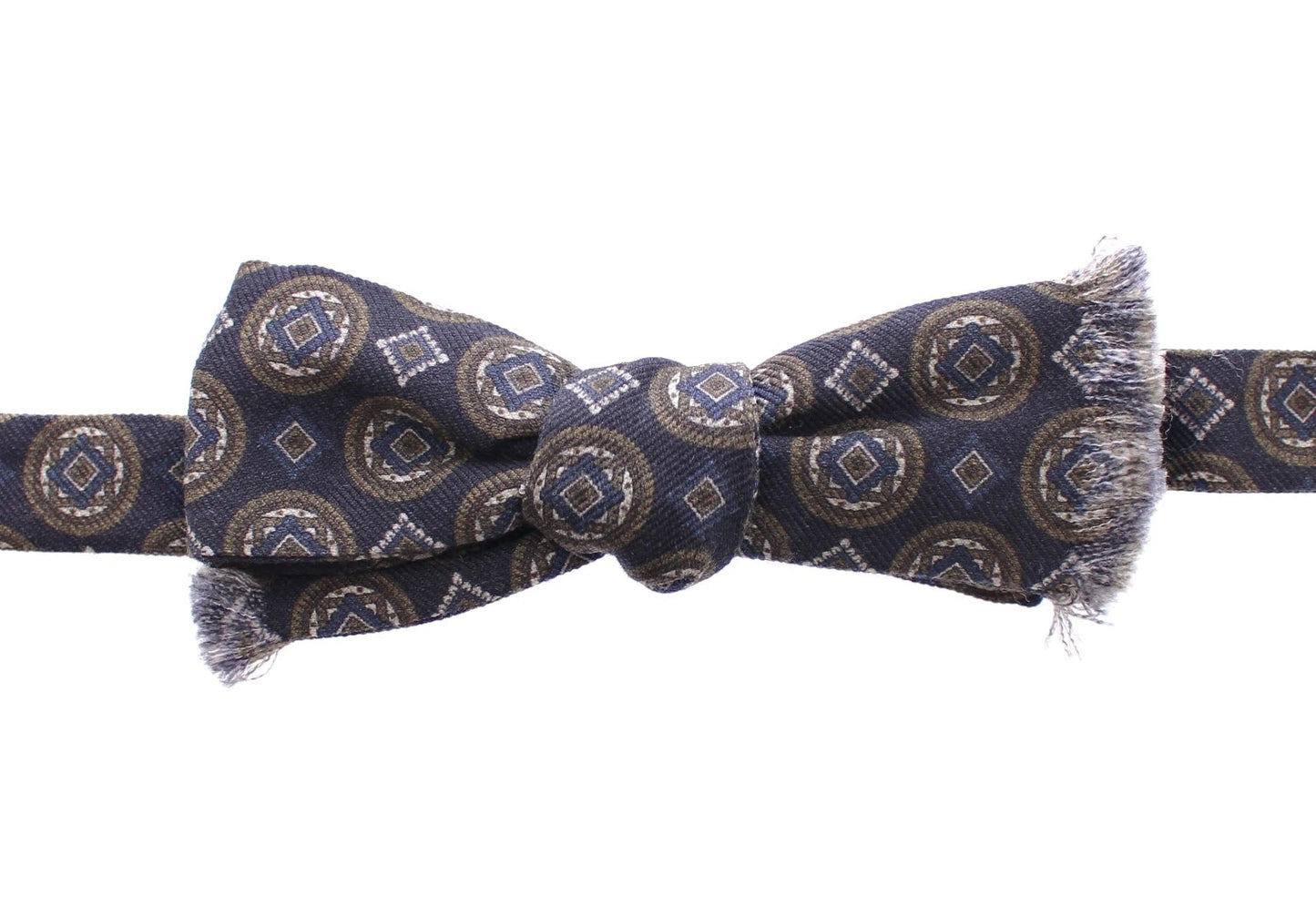 Blue Silk Baroque Fantasi Tied Bow Tie Papillon