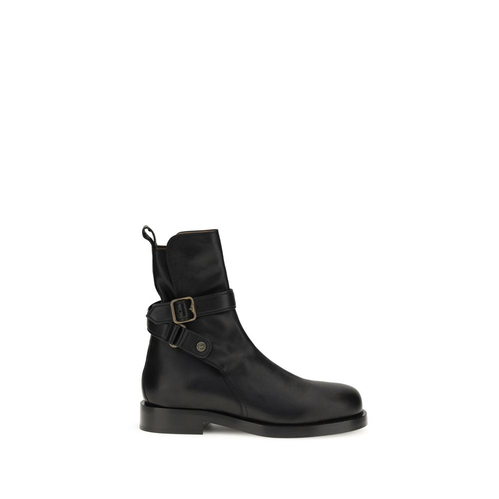 Black Calf Leather Bos Taurus Ankle Boots