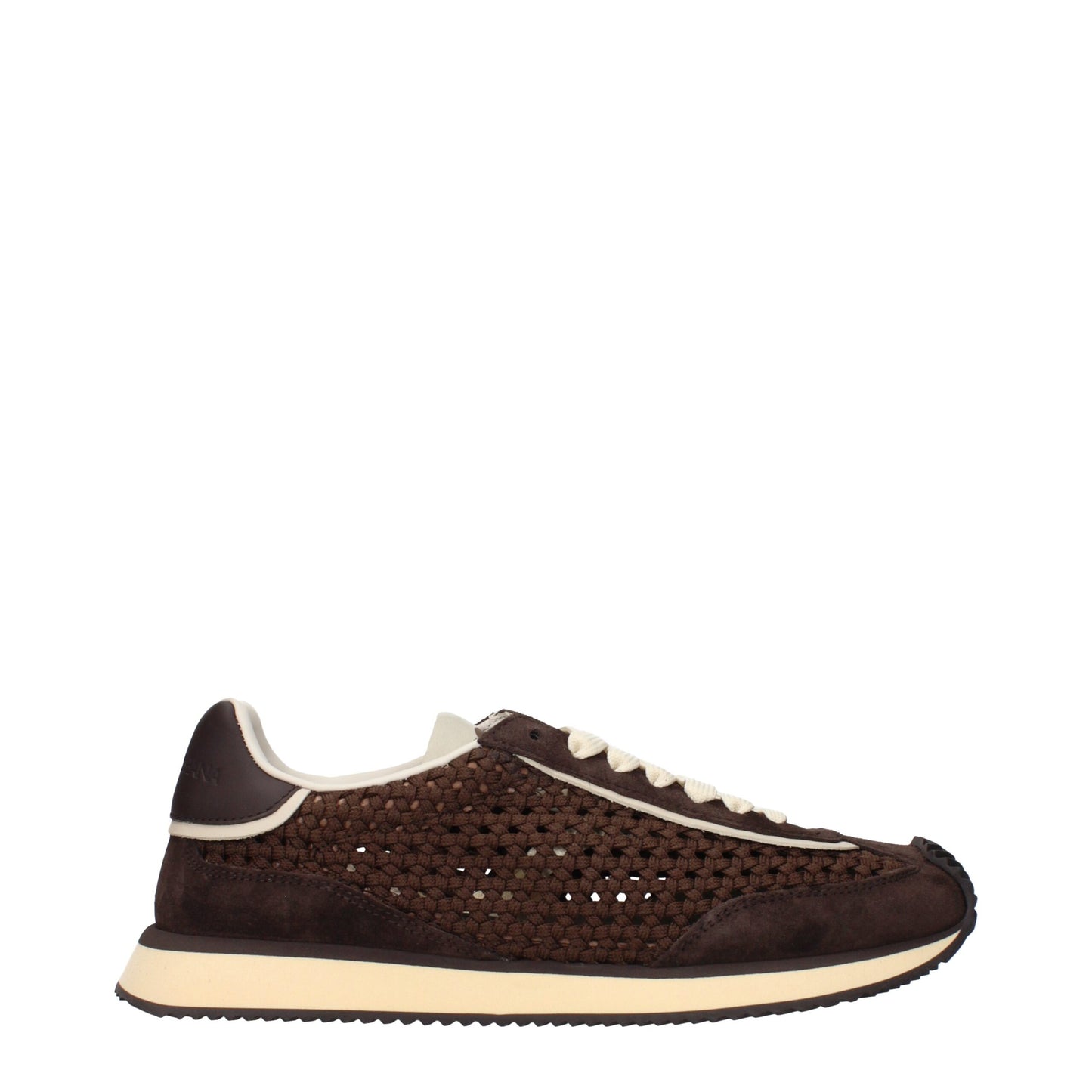Brown Fabric Low Top Sneakers