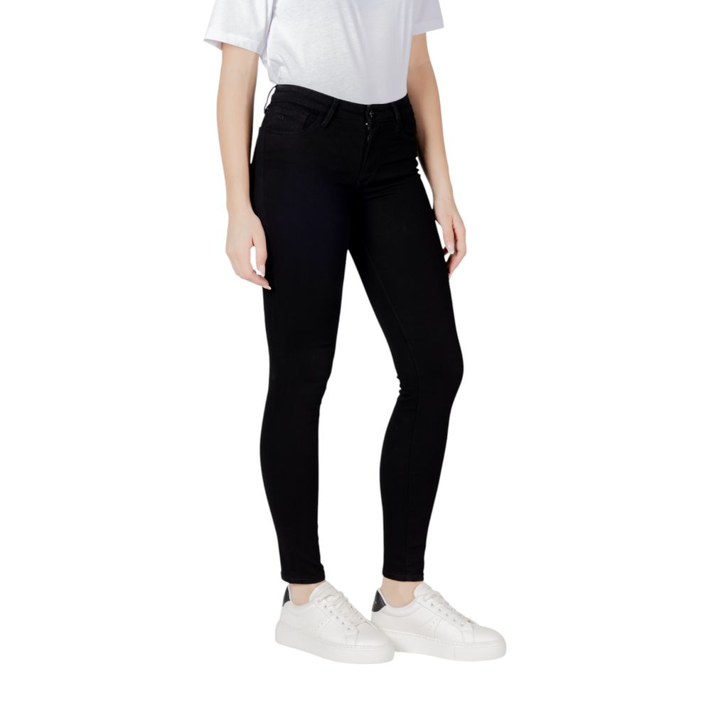 Black Cotton Skinny Jeans