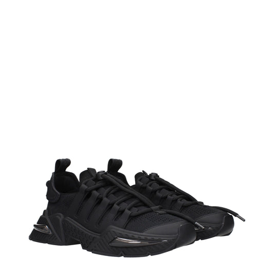 Black Fabric Athletic Sneakers