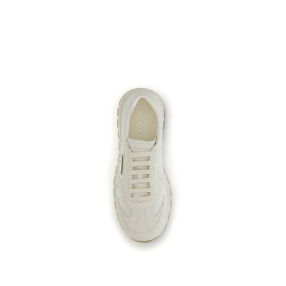 Cream Recycled Polyamide Athletic Sneakers