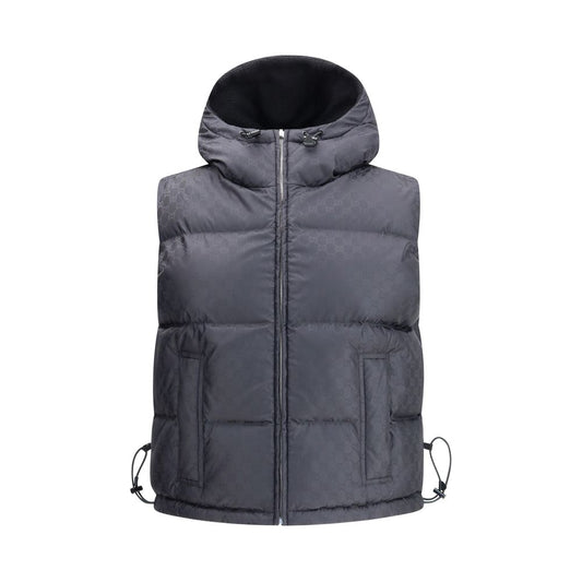 Black Wool Sleveless Jacket