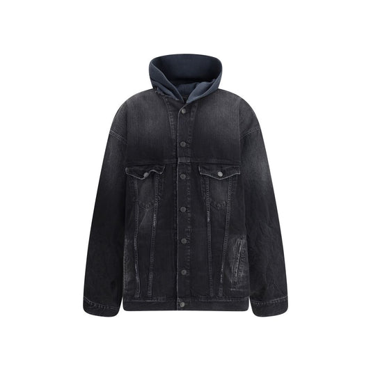 Black Cotton Denim Jacket
