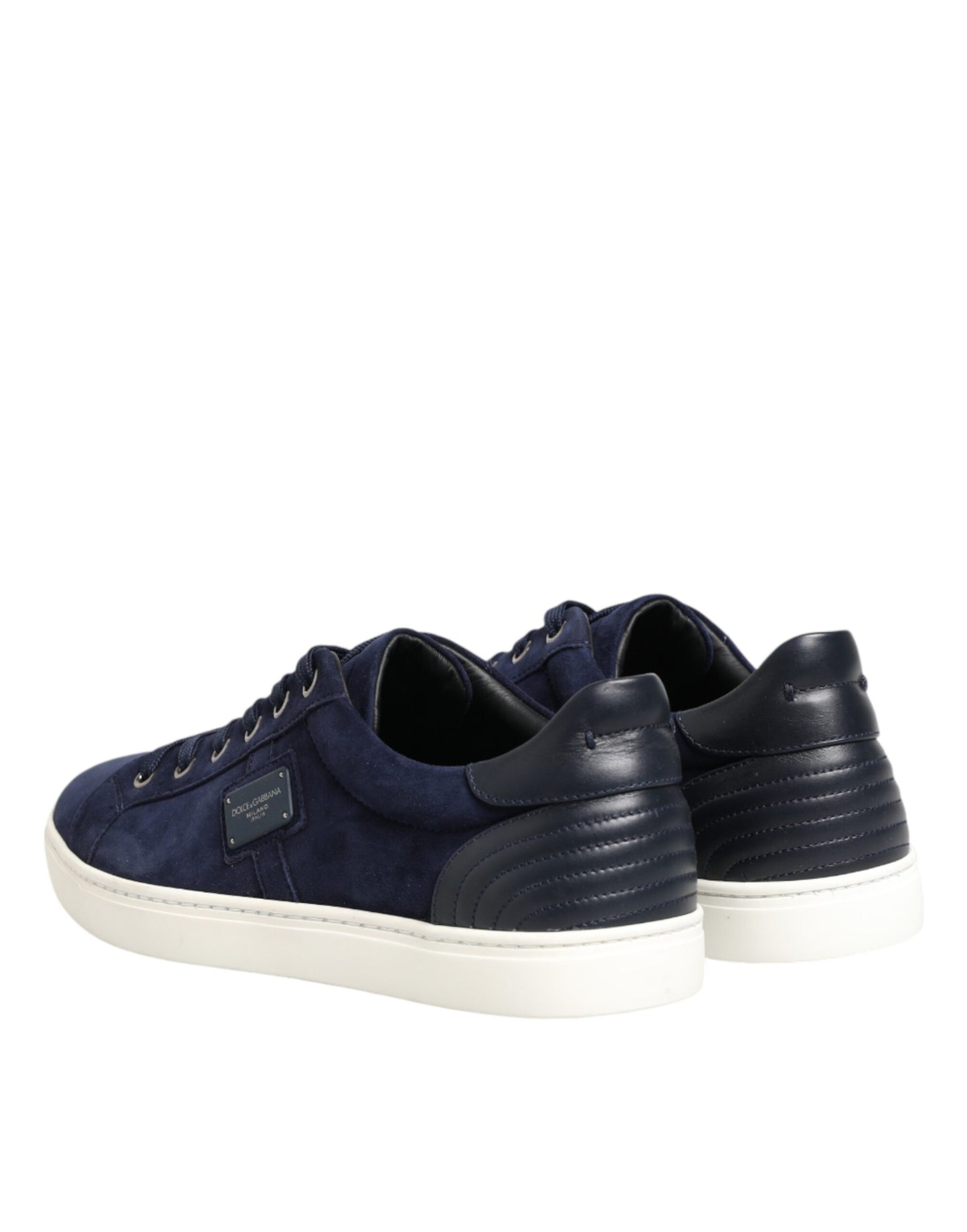 Blue Leather Suede Low Top Sneakers Shoes